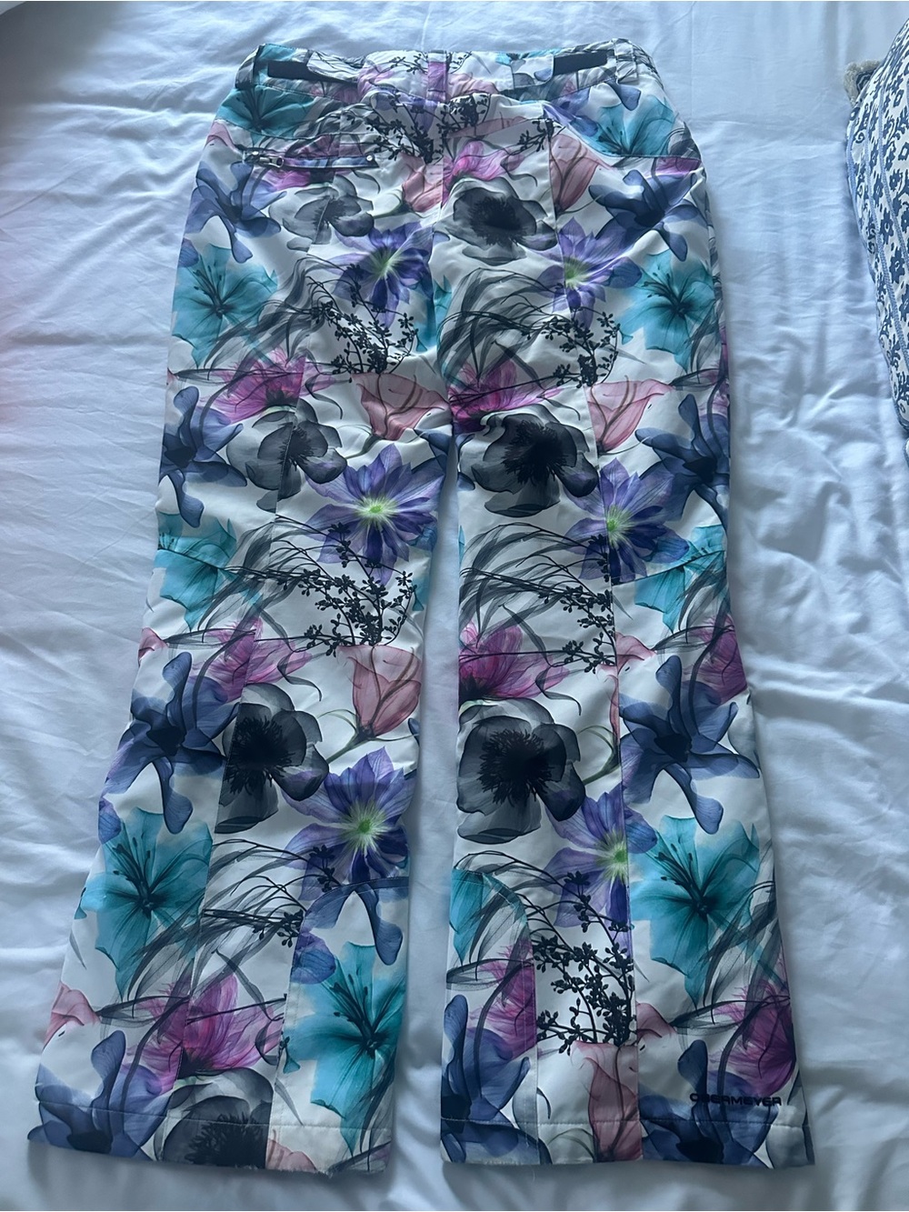 Obermeyer Printed Malta Insulated Ski Pants Floral Watercolor Women’s Size 12 - Picture 3 of 5